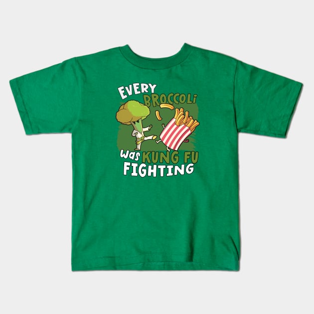 Every Broccoli Was Kung Fu Fighting Kids T-Shirt by SLAG_Creative